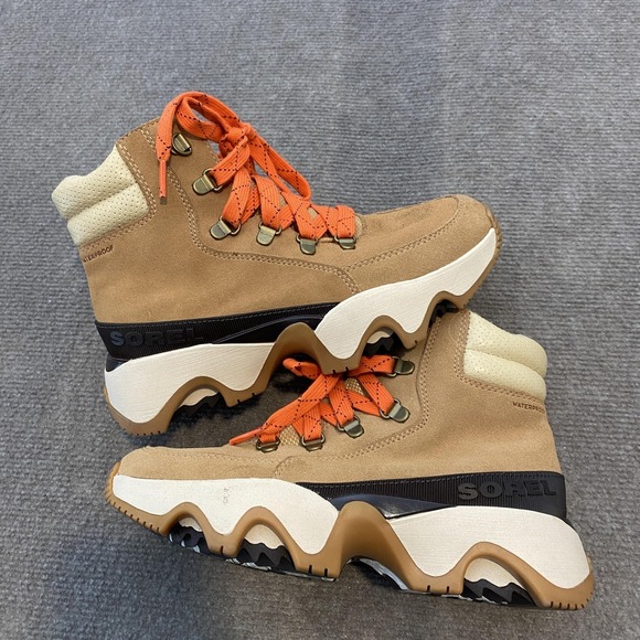 Sorel Kinetic Impact Boots Womens 6.5 Brown Waterproof Ankle Wedge NL5040-253 - Picture 4 of 9